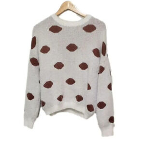 𝅺CLOUD Ten Polka Dotted Furry Sweater‎